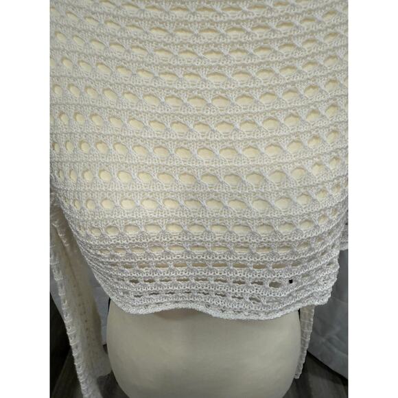 Handmade White Crochet Open Knit Crop Top Cutout Back Festival Boho Small - Picture 5 of 9